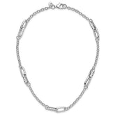 Sterling Silvwer Hammered Link Necklace 18"